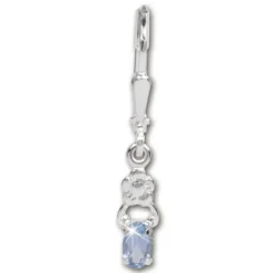 SilberDream Ohrring Kleine Blume Zirkonia blau 925 Ohrhänger SDO535H