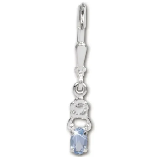 SilberDream Ohrring Kleine Blume Zirkonia blau 925 Ohrhänger SDO535H