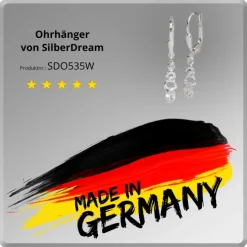 SilberDream Ohrring Kleine Blume Zirkonia weiß 925 Ohrhänger SDO535W