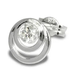 SilberDream Ohrring Kreise Zirkonia weiß 925 Silber Ohrstecker SDO542W