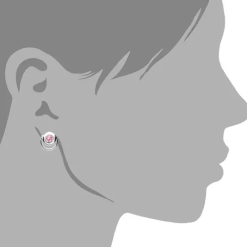 SilberDream Ohrring Kreise Zirkonia rosa 925 Silber Ohrstecker SDO542A