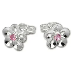 SilberDream Ohrring Seerose Zirkonia rosa 925er Ohrstecker SDO545A