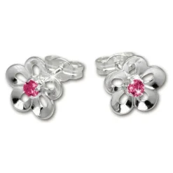 SilberDream Ohrring Seerose Zirkonia pink 925er Ohrstecker SDO545P