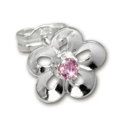 SilberDream Ohrring Seerose Zirkonia rosa 925er Ohrstecker SDO545A