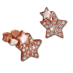 SilberDream Ohrring Sterne rose vergoldet 925er Silber Ohrstecker GSO2904E