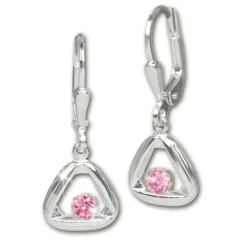 SilberDream Ohrring Triangel Zirkonia rosa 925 Ohrhänger SDO546A