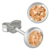 SilberDream Ohrring Zirkonia goldbraun 5mm 925 Silber Ohrstecker SDO5535Y