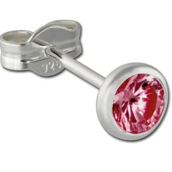 SilberDream Ohrring Zirkonia rubinrot 4mm 925 Silber Ohrstecker SDO5534P