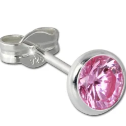 SilberDream Ohrring Zirkonia rosa 5mm 925 Silber Ohrstecker SDO5535A