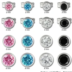 SilberDream Ohrring Zirkonia goldbraun 5mm 925 Silber Ohrstecker SDO5535Y