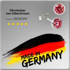 SilberDream Ohrring Zirkonia rubinrot 5mm 925 Silber Ohrstecker SDO5535P
