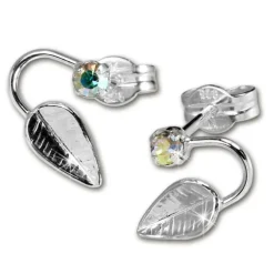 SilberDream Ohrringe Blatt Zirkonia kristall 925 Silber SDO531F