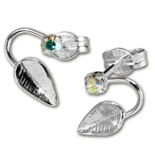 SilberDream Ohrringe Blatt Zirkonia kristall 925 Silber SDO531F