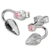 SilberDream Ohrringe Blatt Zirkonia rosa 925 Silber SDO531P