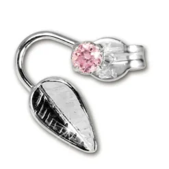SilberDream Ohrringe Blatt Zirkonia rosa 925 Silber SDO531P