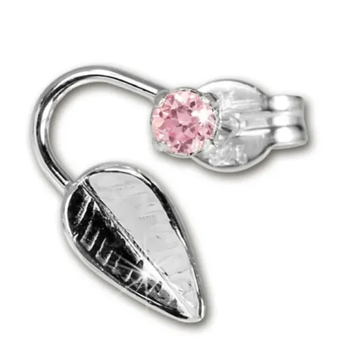 SilberDream Ohrringe Blatt Zirkonia rosa 925 Silber SDO531P