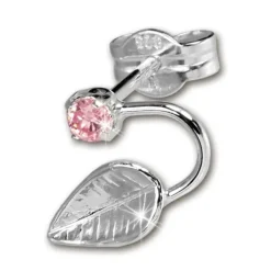 SilberDream Ohrringe Blatt Zirkonia rosa 925 Silber SDO531P