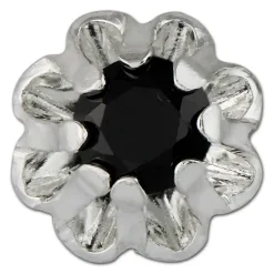SilberDream Ohrringe Blümchen Zirkonia schwarz 925er Ohrstecker SDO5903S