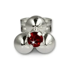 SilberDream Ohrringe Blümchen rot 925 Silber Ohrstecker SDO530R