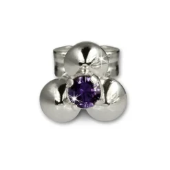 SilberDream Ohrringe Blümchen lila 925 Silber Ohrstecker SDO530V
