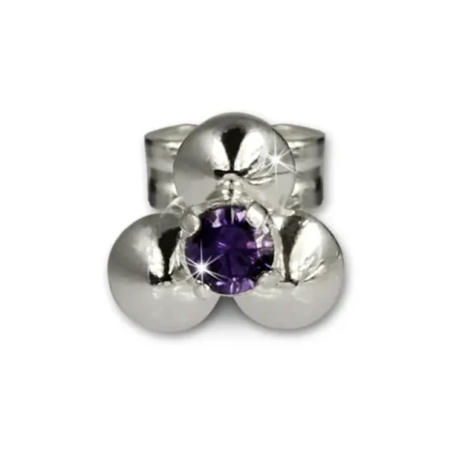 SilberDream Ohrringe Blümchen lila 925 Silber Ohrstecker SDO530V