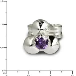 SilberDream Ohrringe Blümchen lila 925 Silber Ohrstecker SDO530V