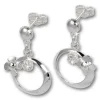 SilberDream Ohrringe Blütenring Zirkonia weiß Ohrstecker 925er SDO547W