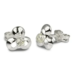 SilberDream Ohrringe Blüte Zirkonia weiß 925 Silber Ohrstecker SDO529W