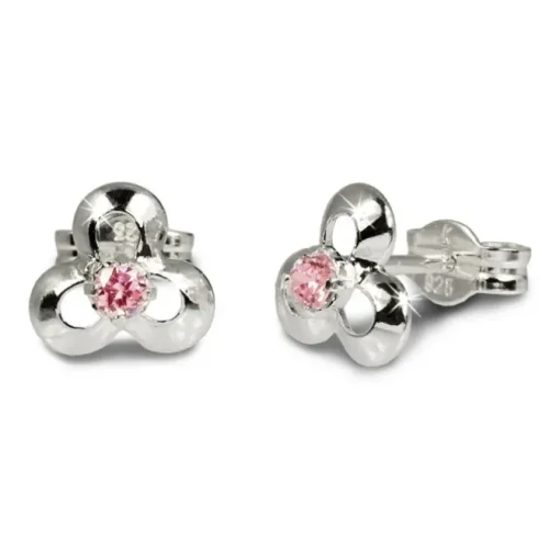 SilberDream Ohrringe Blüte Zirkonia rosa 925 Silber Ohrstecker SDO529P