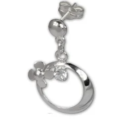 SilberDream Ohrringe Blütenring Zirkonia weiß Ohrstecker 925er SDO547W