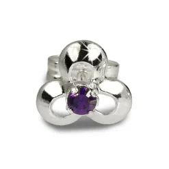 SilberDream Ohrringe Blüte Zirkonia lila 925 Silber Ohrstecker SDO529V