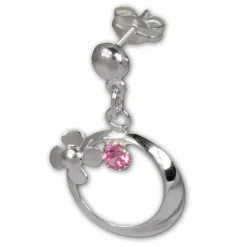 SilberDream Ohrringe Blütenring Zirkonia rosa Ohrstecker 925er SDO547A
