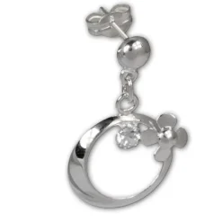 SilberDream Ohrringe Blütenring Zirkonia weiß Ohrstecker 925er SDO547W