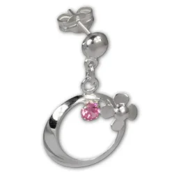SilberDream Ohrringe Blütenring Zirkonia rosa Ohrstecker 925er SDO547A