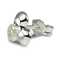 SilberDream Ohrringe Blüte Zirkonia weiß 925 Silber Ohrstecker SDO529W