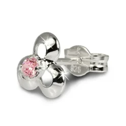 SilberDream Ohrringe Blüte Zirkonia rosa 925 Silber Ohrstecker SDO529P