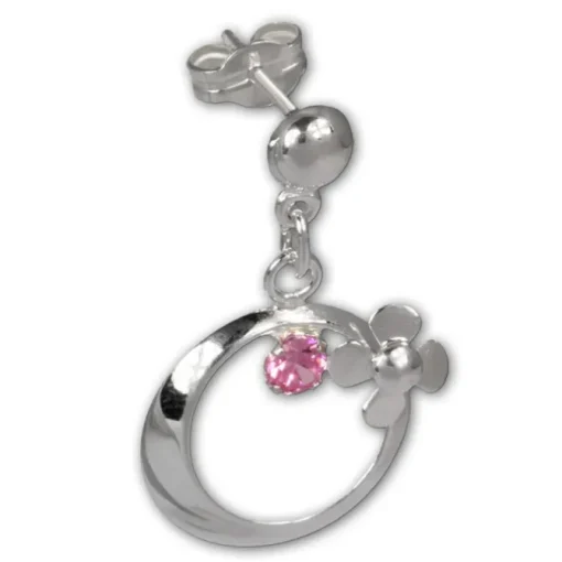 SilberDream Ohrringe Blütenring Zirkonia rosa Ohrstecker 925er SDO547A