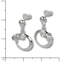 SilberDream Ohrringe Blütenring Zirkonia weiß Ohrstecker 925er SDO547W