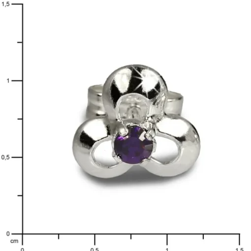 SilberDream Ohrringe Blüte Zirkonia lila 925 Silber Ohrstecker SDO529V