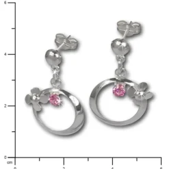 SilberDream Ohrringe Blütenring Zirkonia rosa Ohrstecker 925er SDO547A