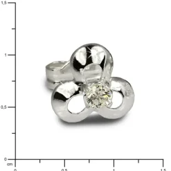 SilberDream Ohrringe Blüte Zirkonia weiß 925 Silber Ohrstecker SDO529W