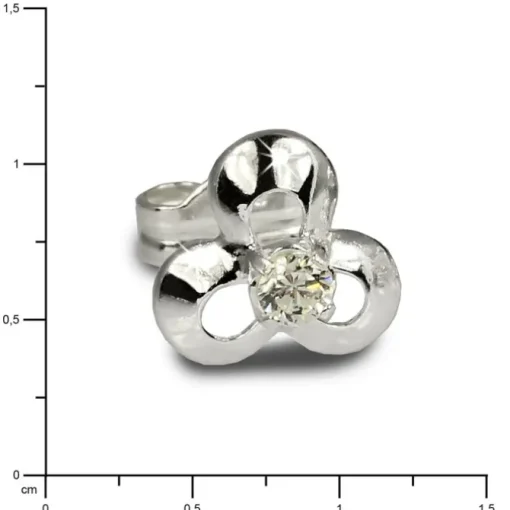 SilberDream Ohrringe Blüte Zirkonia weiß 925 Silber Ohrstecker SDO529W