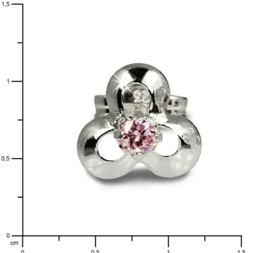 SilberDream Ohrringe Blüte Zirkonia rosa 925 Silber Ohrstecker SDO529P