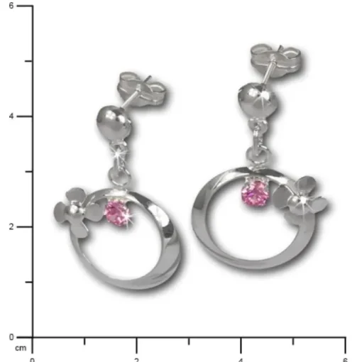 SilberDream Ohrringe Blütenring Zirkonia rosa Ohrstecker 925er SDO547A