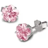 SilberDream Ohrringe Blume 6mm Zirkonia rosa Silber Ohrstecker SDO736A