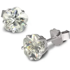 SilberDream Ohrringe Blume 6mm Zirkonia weiß Silber Ohrstecker SDO736W
