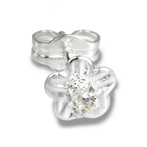 SilberDream Ohrringe Blume Zirkonia weiß 925 Silber Ohrstecker SDO543W