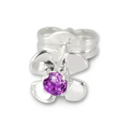 SilberDream Ohrringe Blume lila 925 Silber Ohrstecker SDO508V