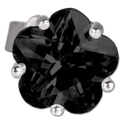 SilberDream Ohrringe Blume 6mm Zirkonia schwarz Silber Ohrstecker SDO736S