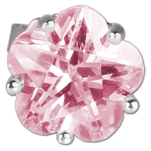 SilberDream Ohrringe Blume Zirkonia rosa 925 Silber Ohrstecker SDO738A
